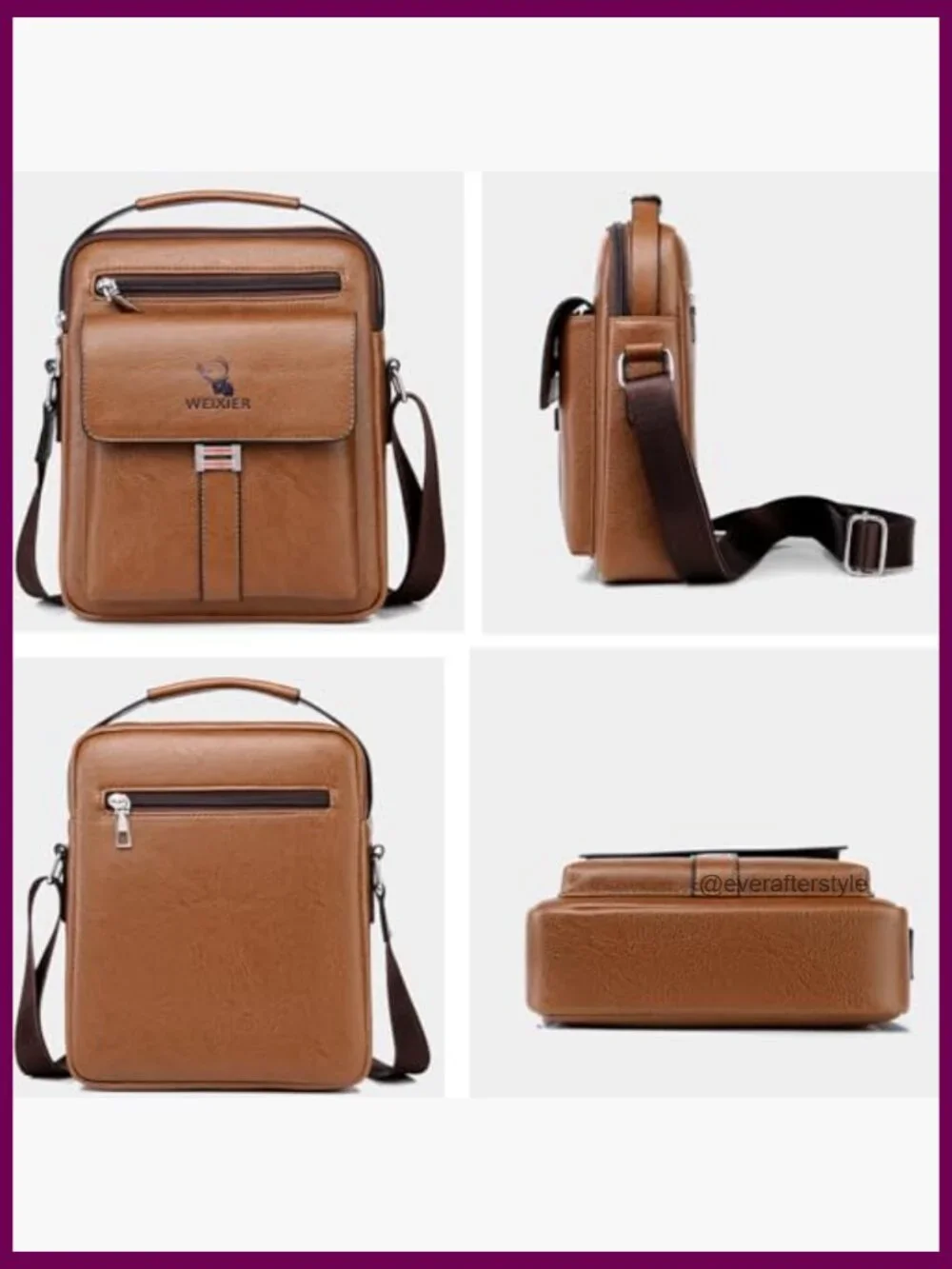 Vintage PU Leather Messenger Bag Crossbody Shoulder Purse Satchel Pouch